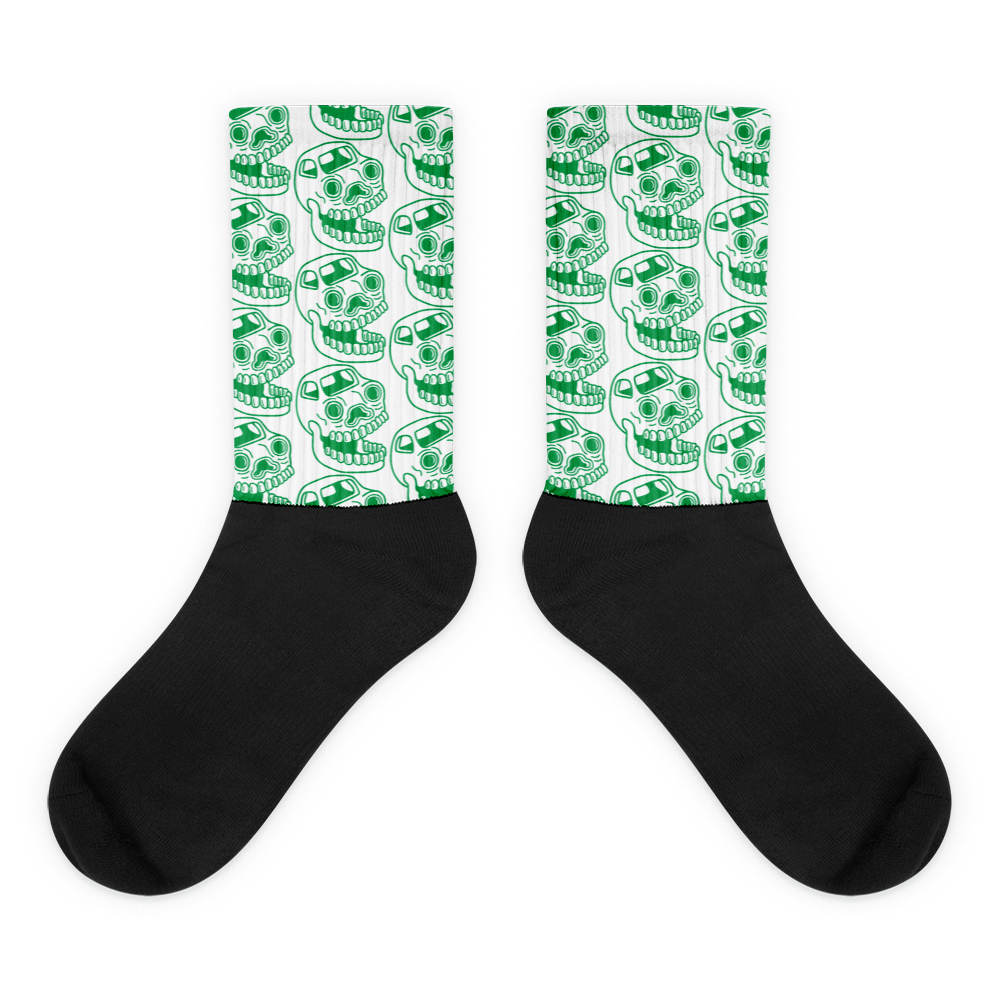 Jukebox Green Skull Socks